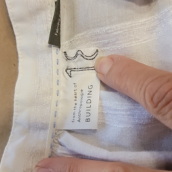 Anthropologie Size 4 White Tie Waist, Button Front Blouse - Picture 12 of 15